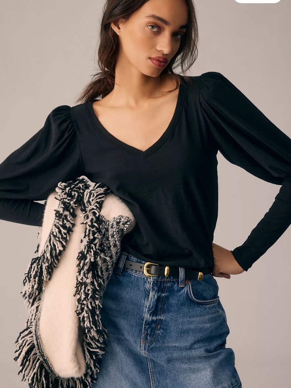 Anthropologie Nation LTD Emilia Drama Sleeve v-neck Top Size S